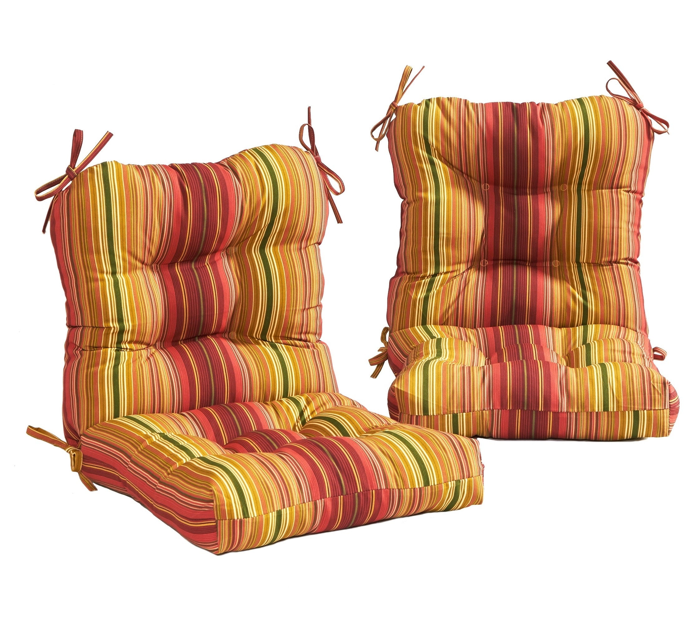 Greendale Home Fashions Kinnabari Stripe Outdoor Dining Chair Cushion (2-Pack)
