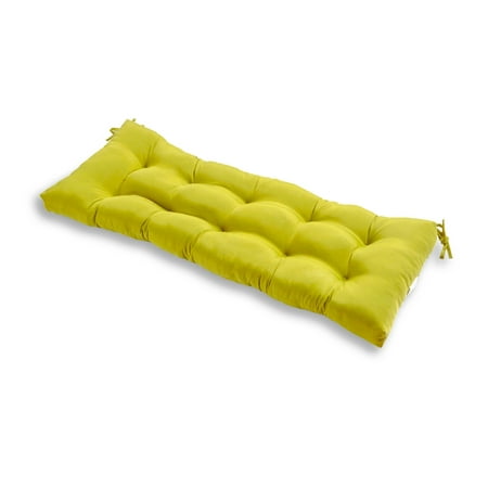 Greendale Home Fashions Kiwi Green 51 x 18 in. Outdoor Reversible Tufted Bench Cushion