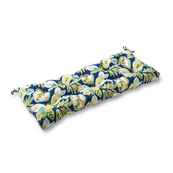 Greendale Home Fashions Marlow Blue Floral 44 x 17 in. Outdoor Bench Seat Cushion