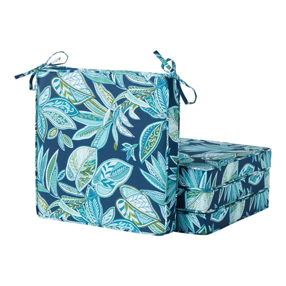 Greendale Home Fashions Outdoor 18'' x 18'' Square Seat Pad, Set of 4, Botanical Crestwood