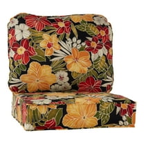 Greendale Home Fashions Outdoor 2-Piece Reversible Deep Seat Cushion Set, Aloha Black
