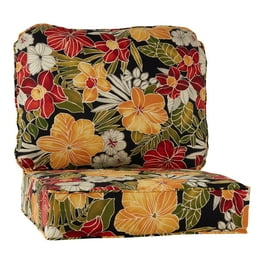 Greendale Home Fashions 2-Piece Aloha Black Deep Seat Patio Chair Cushion Greendale Home Fashions 2-Piece Aloha Black Deep Seat Patio Chair Cushion