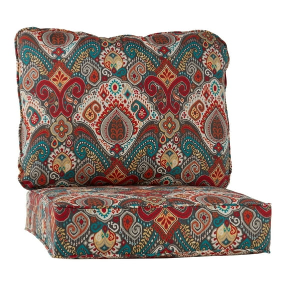 Greendale Home Fashions Outdoor 2-Piece Reversible Deep Seat Cushion Set, Asbury Park