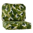 thumbnail image 1 of Greendale Home Fashions Outdoor 2-Piece Reversible Deep Seat Cushion Set, Palm Leaves White, 1 of 8