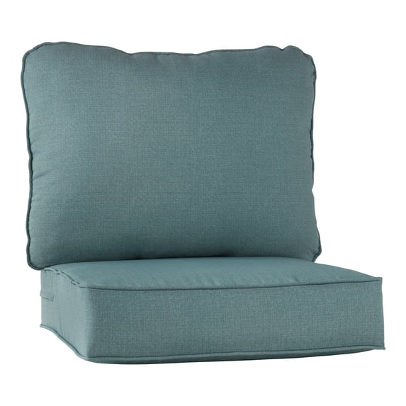 Greendale Home Fashions Outdoor 2-Piece Reversible Deep Seat Cushion Set, Seaglass