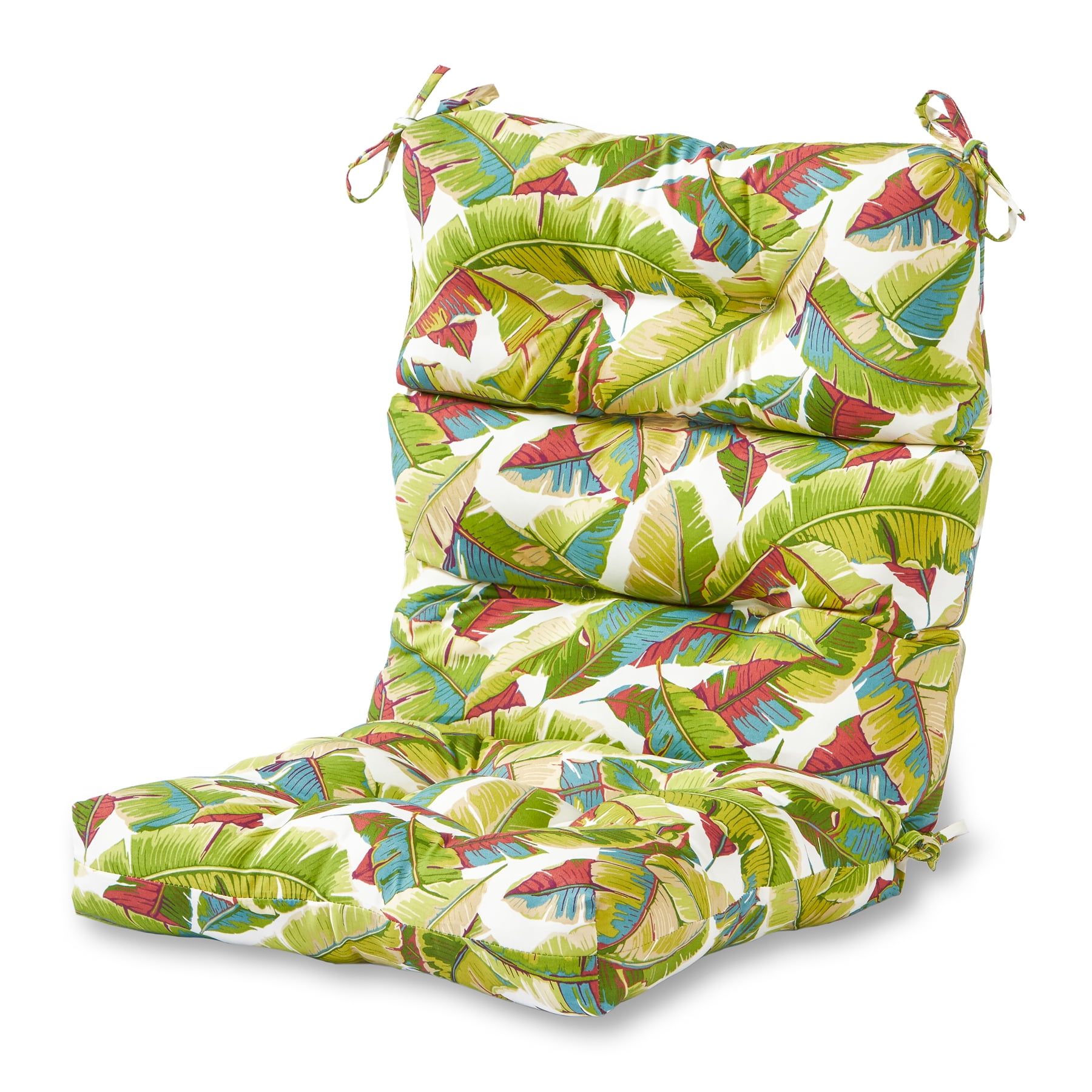 Greendale Home Fashions Palm Leaves Outdoor High Back Chair Cushion