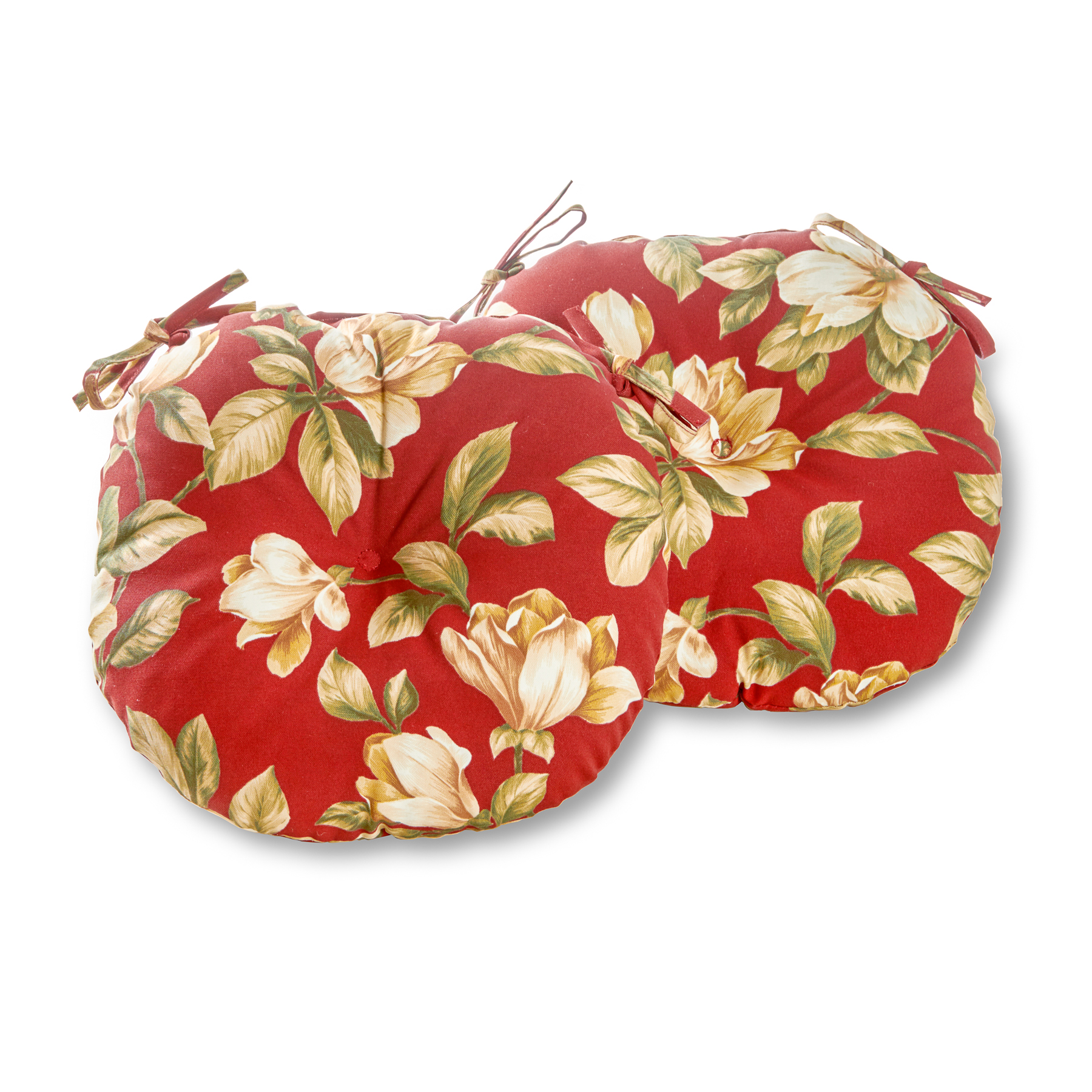 Greendale Home Fashions Roma Floral 15 in. Round Outdoor Reversible Bistro Seat Cushion (Set of 2) - image 1 of 7