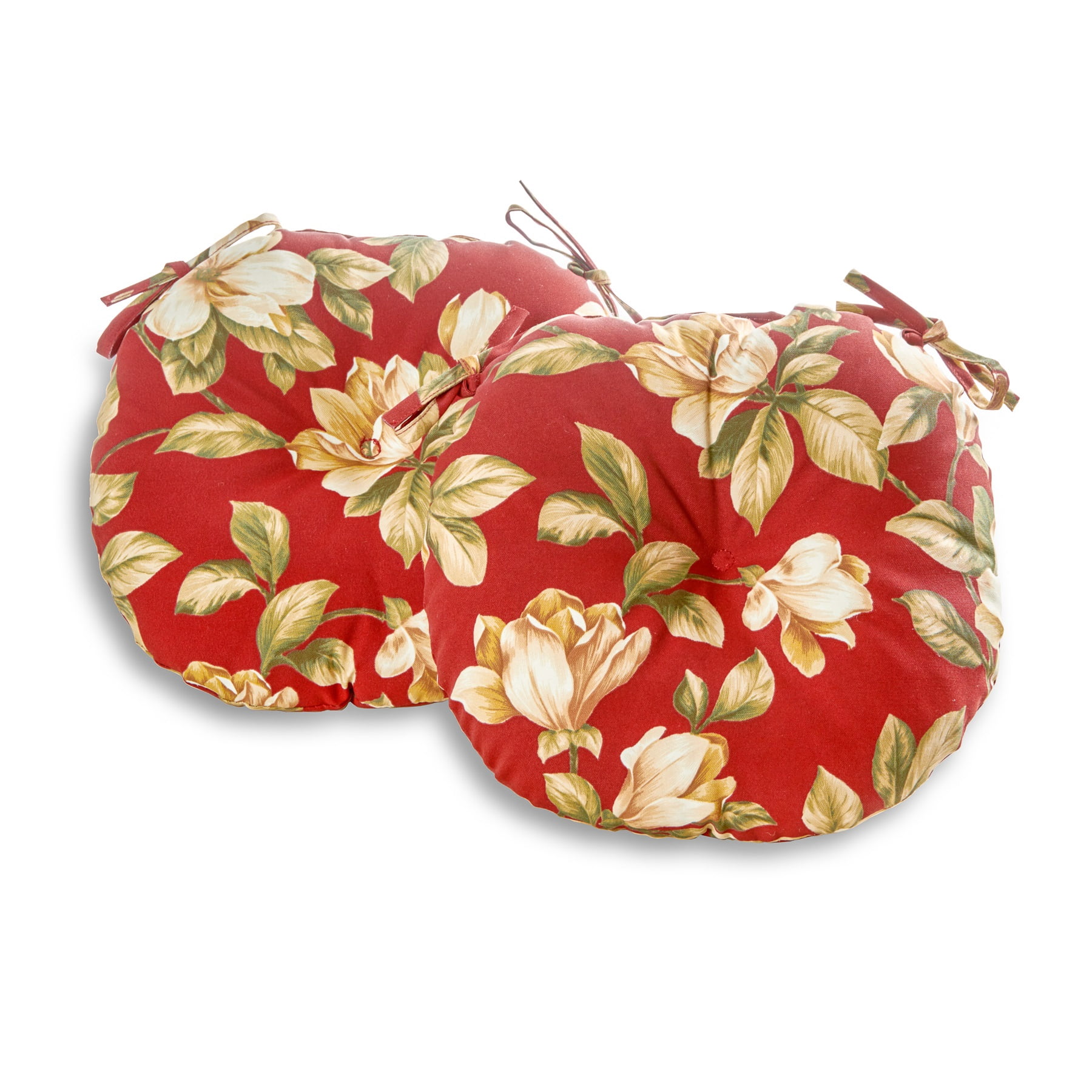 Greendale Home Fashions Bistro-Sitzkissen 2er Set – 38,1 Cm Rund, Toskanisches Blumenmuster, Wasser- & UV-beständig