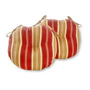 Greendale Home Fashions Roma Stripe 15 in. Round Outdoor Reversible Bistro Seat Cushion (Set of 2)
