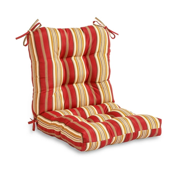 Greendale Home Fashions Roma Stripe 38 x 21 in. Outdoor Reversible Tufted Chair Cushion