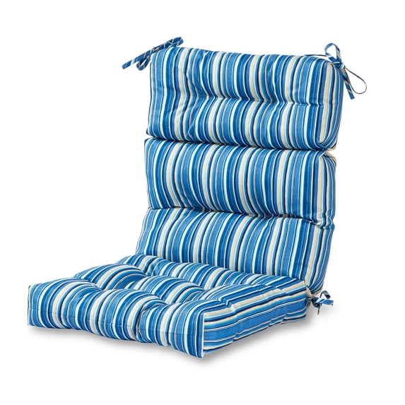 Greendale Home Fashions Outdoor 44'' x 22'' High Back Chair Cushion, Sapphire Stripe