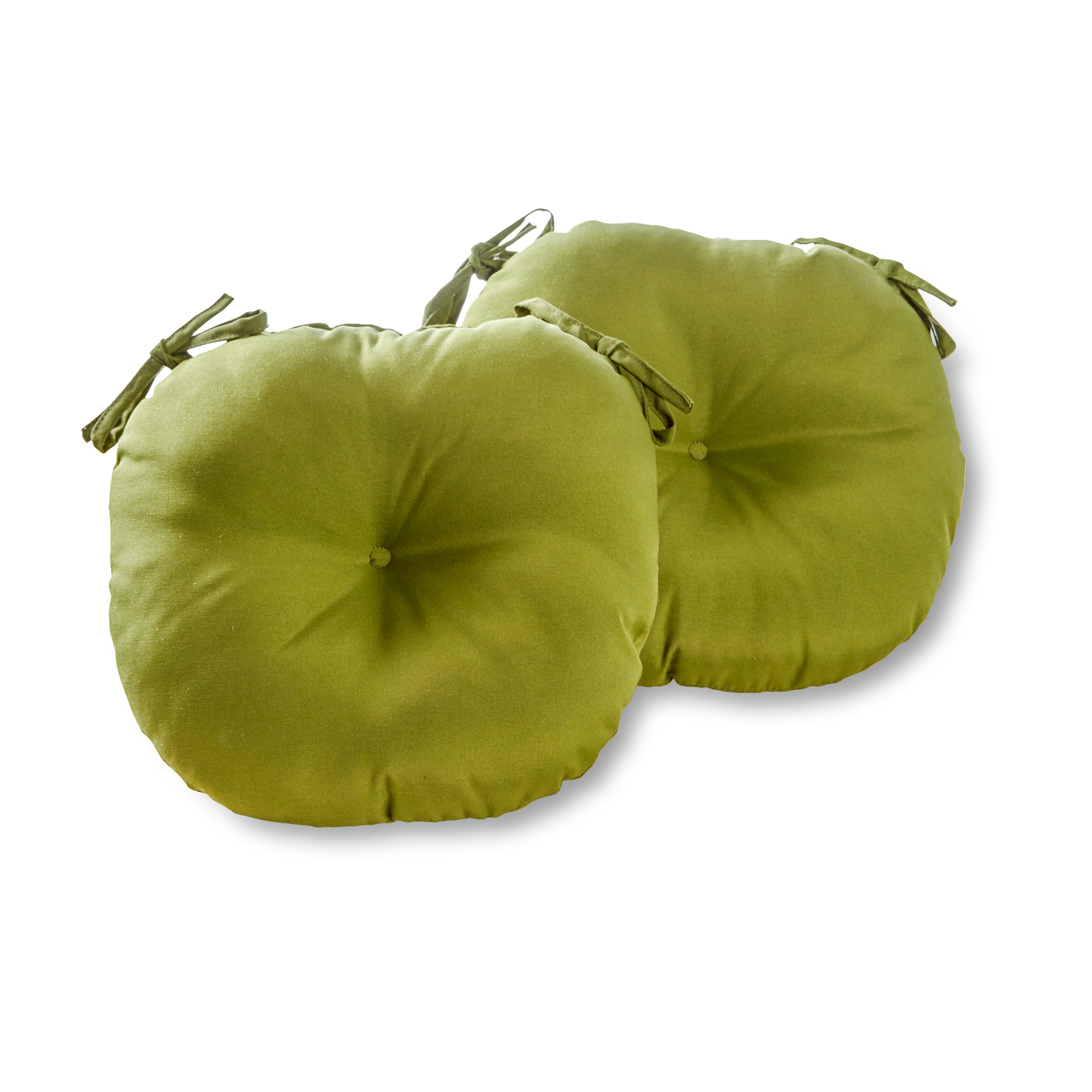 Greendale Home Fashions Summerside Green 15 in. Round Outdoor Reversible Bistro Seat Cushion (Set of 2) - image 1 of 6