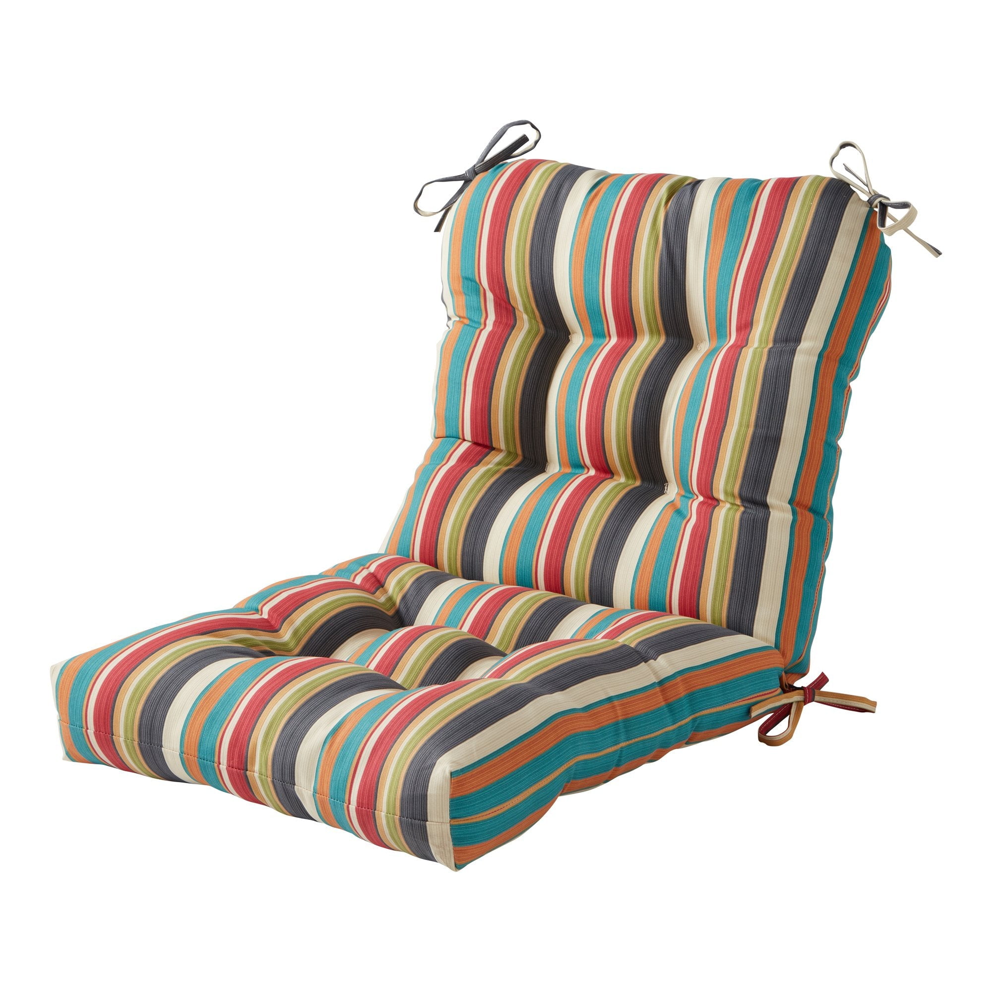 Greendale Home Fashions Outdoor Tufted 42'' x 21'' Chair Cushion, Sunset Stripe