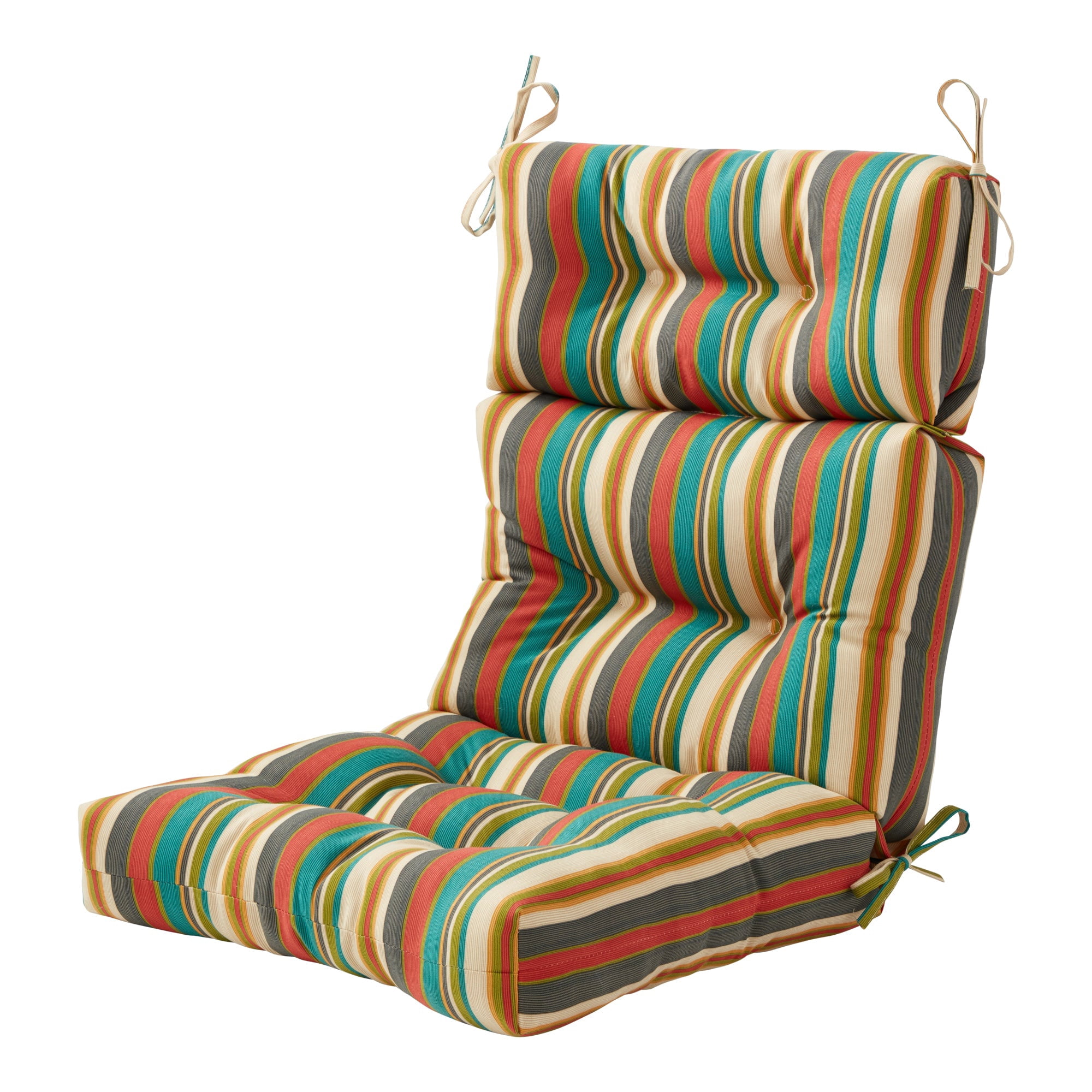 Greendale Home Fashions Outdoor 44'' x 22'' High Back Chair Cushion, Sunset Stripe