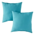 thumbnail image 1 of Greendale Home Fashions Teal 17 in. Square Outdoor Throw Pillow (2-Pack), 1 of 5