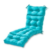 Greendale Home Fashions Teal 72 x 22 in. Outdoor Chaise Lounge Chair Cushion
