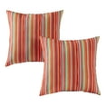 thumbnail image 1 of Greendale Home Fashions Watermelon Stripe 17 in. Square Outdoor Throw Pillow (2-Pack), 1 of 6