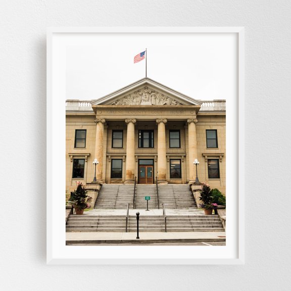 Greene County Courthouse, Catskill - Catskill New York Photography Architecture White Framed Wall Art Print 6 x 8 inches
