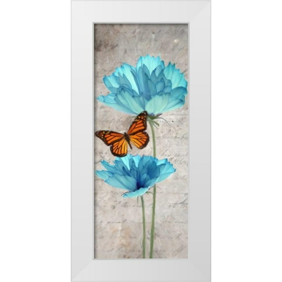 Greene, Taylor 10x18 White Modern Wood Framed Museum Art Print Titled - Blue Floral Panel I