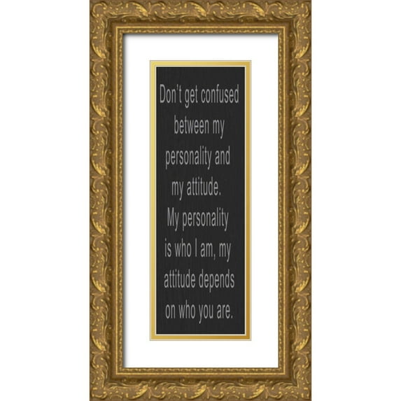 Greene, Taylor 11x24 Gold Ornate Wood Framed with Double Matting Museum Art Print Titled - DONT GET CONFUSED GREY