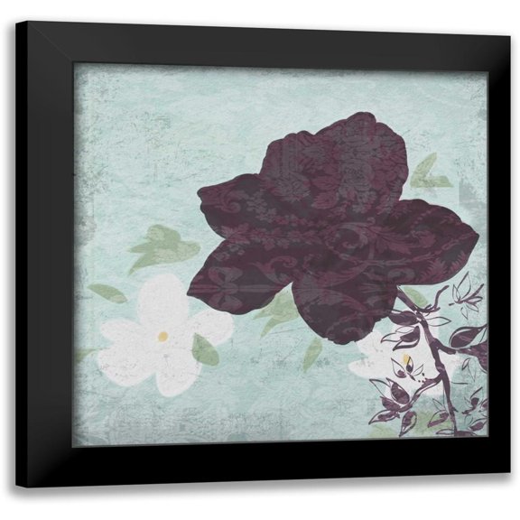 Greene, Taylor 12x12 Black Modern Framed Museum Art Print Titled - Floral Bird Triptych
