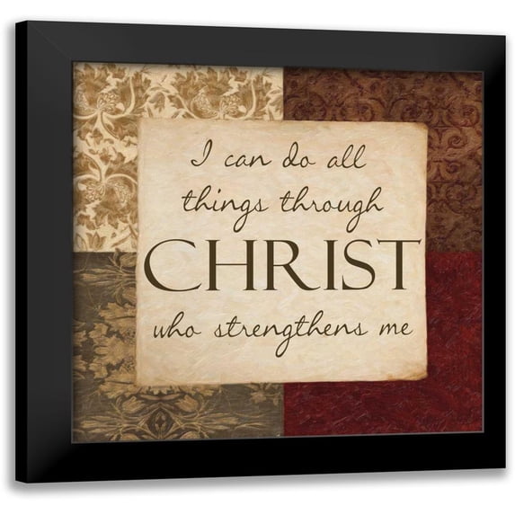 Greene, Taylor 12x12 Black Modern Framed Museum Art Print Titled - I CAN DO ALL THINGS