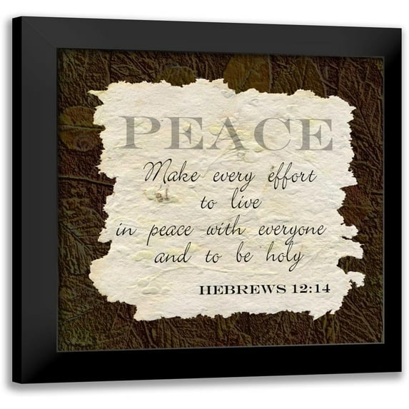 Greene, Taylor 12x12 Black Modern Framed Museum Art Print Titled - Peace