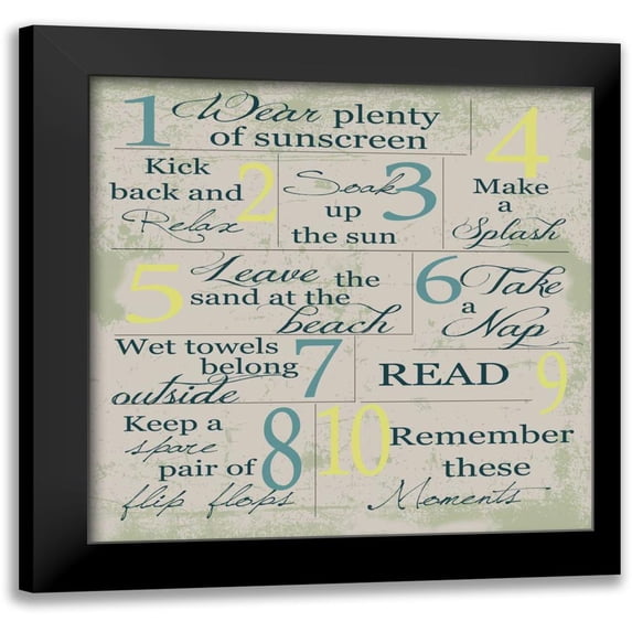 Greene, Taylor 12x12 Black Modern Framed Museum Art Print Titled - SANDY SUMMER RULES 3
