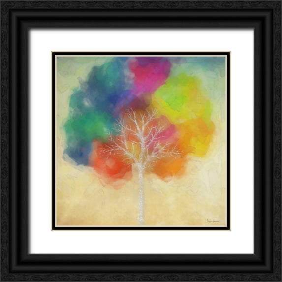 Greene, Taylor 12x12 Black Ornate Wood Framed with Double Matting Museum Art Print Titled - Chroma Willow