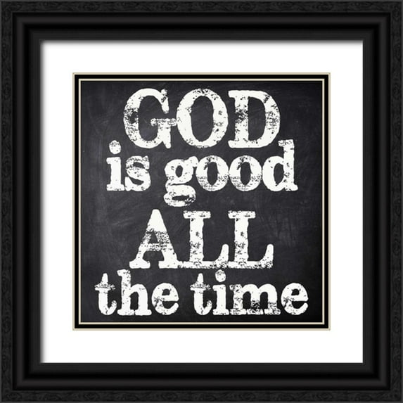 Greene, Taylor 12x12 Black Ornate Wood Framed with Double Matting Museum Art Print Titled - GOD IS GOOD