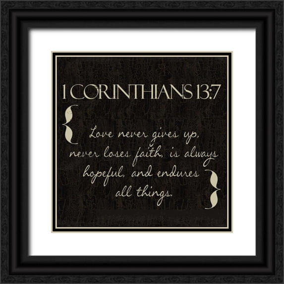 Greene, Taylor 12x12 Black Ornate Wood Framed with Double Matting Museum Art Print Titled - Love in Beige