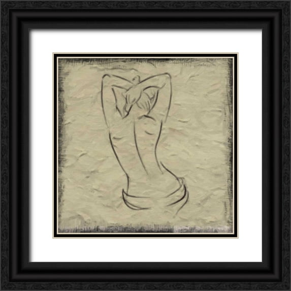 Greene, Taylor 12x12 Black Ornate Wood Framed with Double Matting Museum Art Print Titled - STUDY OF WOMAN II