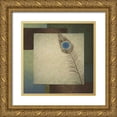 thumbnail image 1 of Greene, Taylor 12x12 Gold Ornate Wood Framed with Double Matting Museum Art Print Titled - Peacock Border 2, 1 of 4