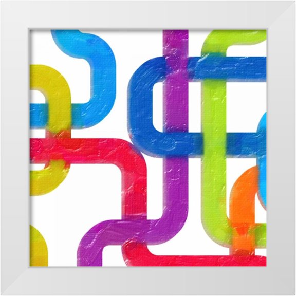 Greene, Taylor 12x12 White Modern Wood Framed Museum Art Print Titled - GEOMETRIC LINE II
