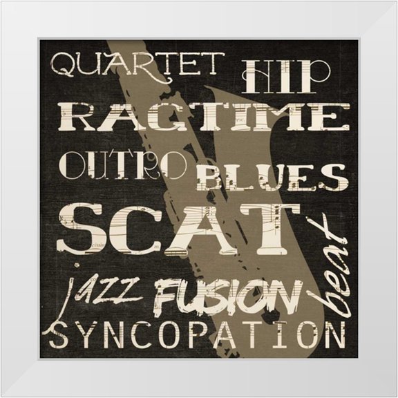Greene, Taylor 12x12 White Modern Wood Framed Museum Art Print Titled - RAGTIME SILHOUETTE