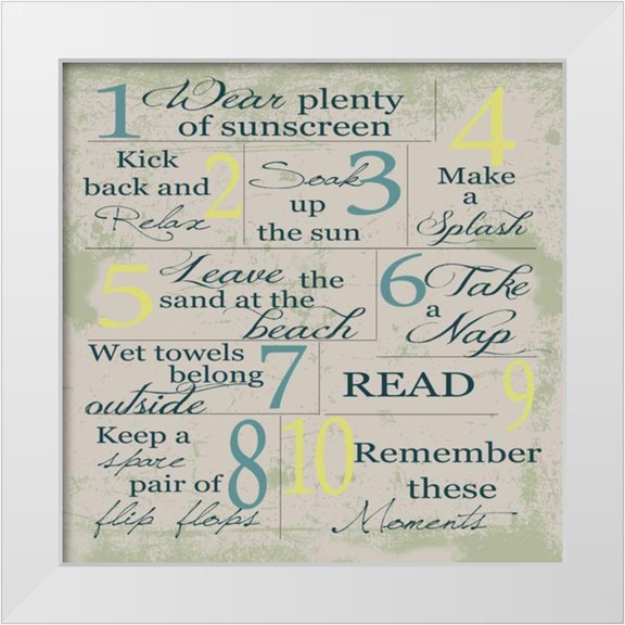 Greene, Taylor 12x12 White Modern Wood Framed Museum Art Print Titled - SANDY SUMMER RULES 3