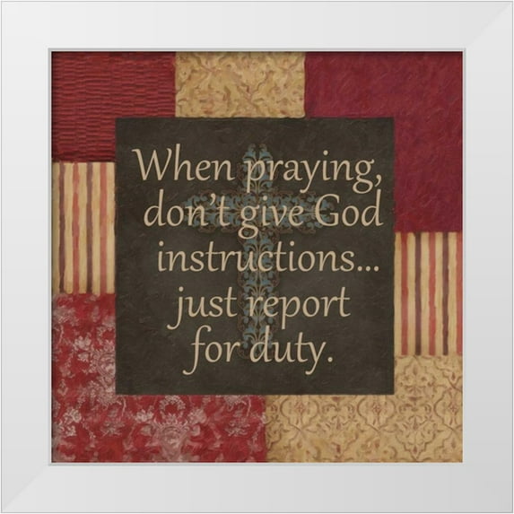 Greene, Taylor 12x12 White Modern Wood Framed Museum Art Print Titled - WHEN PRAYING