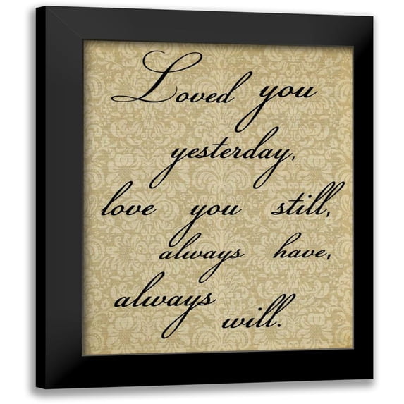 Greene, Taylor 12x14 Black Modern Framed Museum Art Print Titled - LOVED YOU DAMASK
