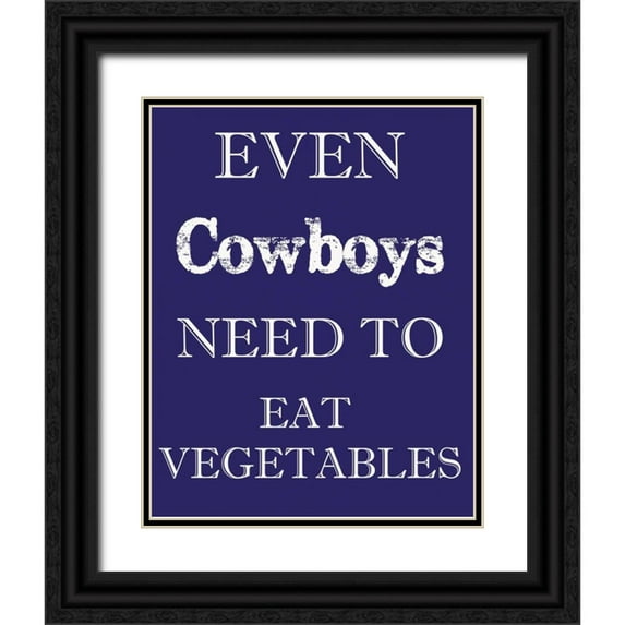 Greene, Taylor 12x14 Black Ornate Wood Framed with Double Matting Museum Art Print Titled - COWBOYS MUST EAT