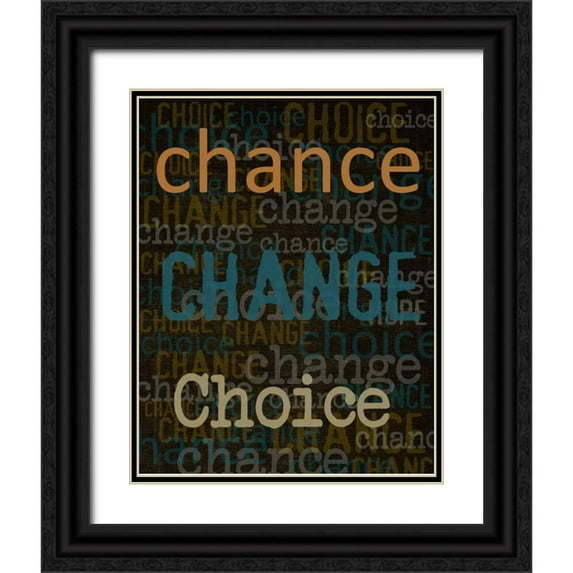 Greene, Taylor 12x14 Black Ornate Wood Framed with Double Matting Museum Art Print Titled - Chance Change Choice