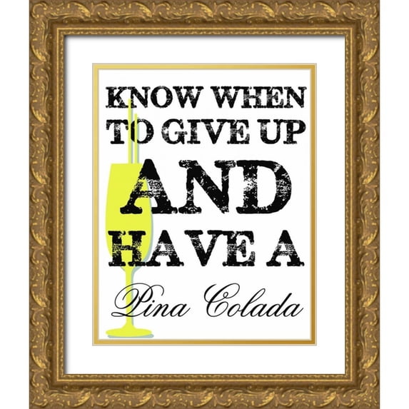 Greene, Taylor 12x14 Gold Ornate Wood Framed with Double Matting Museum Art Print Titled - HAVE A PINA COLADA