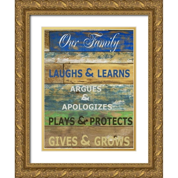 Greene, Taylor 12x14 Gold Ornate Wood Framed with Double Matting Museum Art Print Titled - Our Family Cools