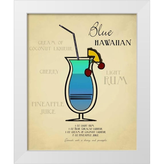 Greene, Taylor 12x14 White Modern Wood Framed Museum Art Print Titled - Blue Hawaiian
