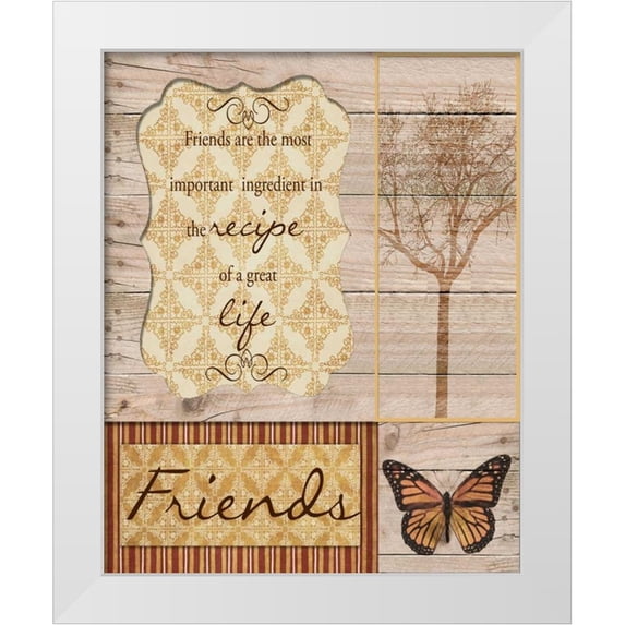 Greene, Taylor 12x14 White Modern Wood Framed Museum Art Print Titled - FRIENDS ARE THE BEST