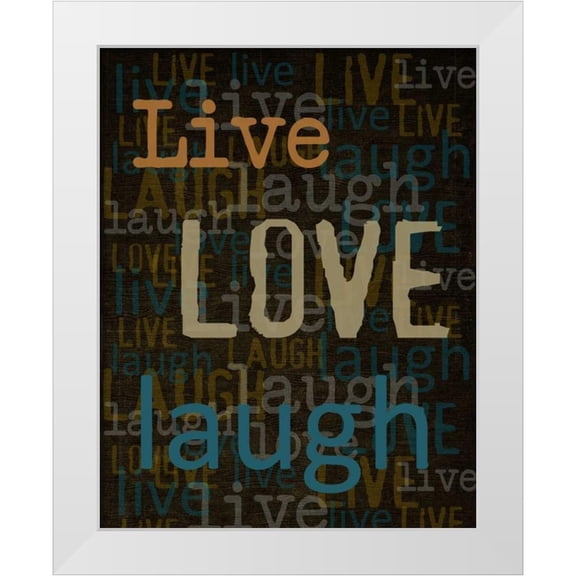 Greene, Taylor 12x14 White Modern Wood Framed Museum Art Print Titled - Live Love Laugh