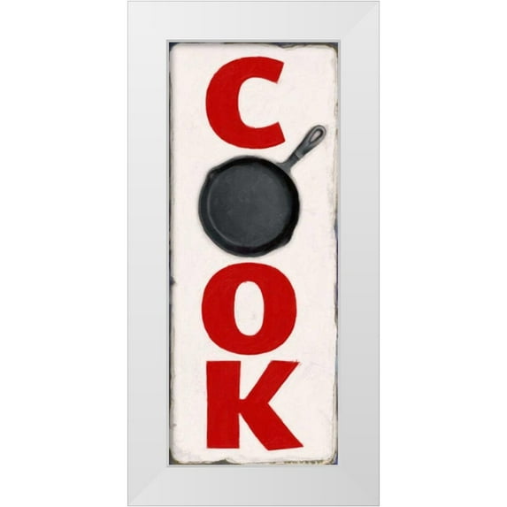 Greene, Taylor 12x24 White Modern Wood Framed Museum Art Print Titled - COOK SIGN F