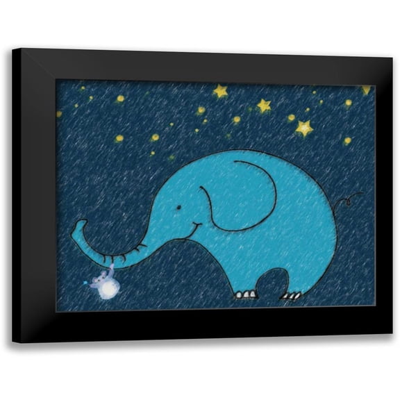 Greene, Taylor 14x12 Black Modern Framed Museum Art Print Titled - Whimsy Elephant I