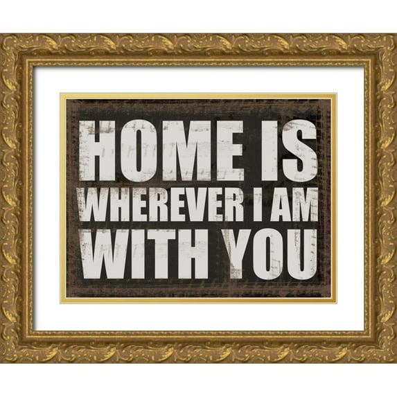 Greene, Taylor 14x12 Gold Ornate Wood Framed with Double Matting Museum Art Print Titled - HOME IS