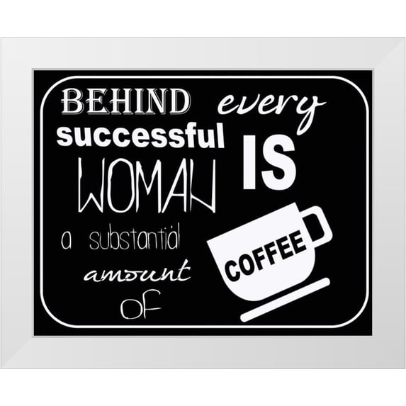 Greene, Taylor 14x12 White Modern Wood Framed Museum Art Print Titled - SUBSTANTIAL COFFEE horizontal
