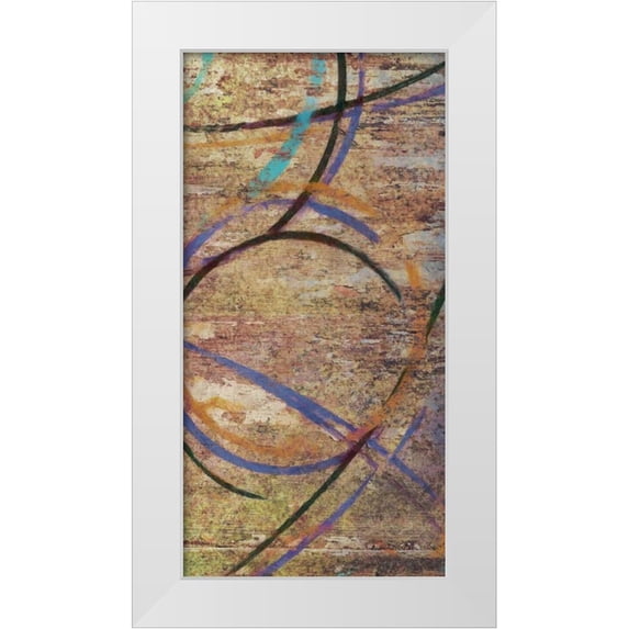 Greene, Taylor 14x24 White Modern Wood Framed Museum Art Print Titled - CIRCLE AROUND PANEL II